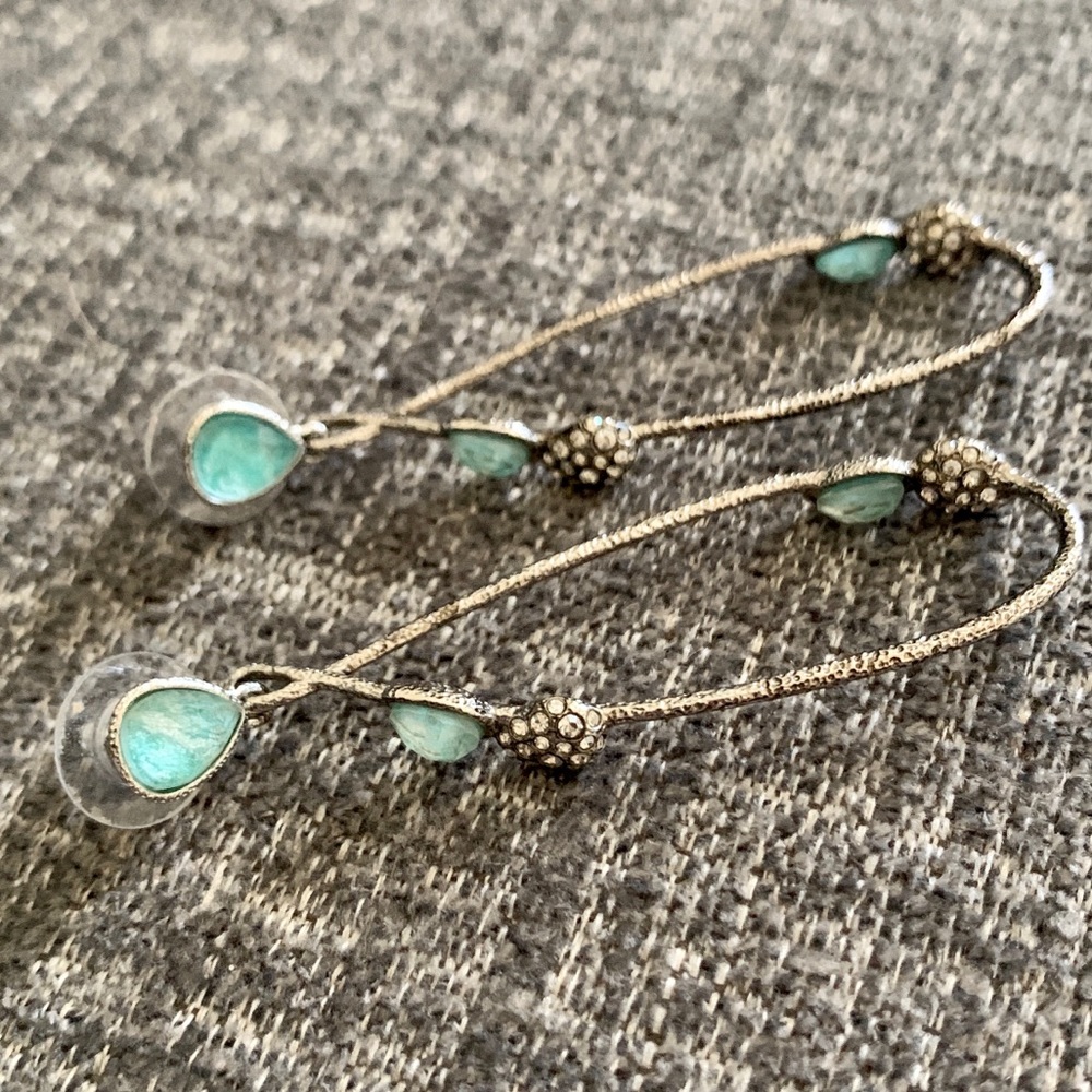 ALEXIS BITTAR Silver Teardrop PaveCrystal Earrings